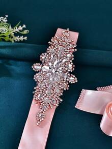 优雅时尚钻石腰带，手工水晶水钻新娘腰带，女士新娘配饰，欧美风格腰部装饰，适合婚礼、舞会、晚宴、音乐节、礼品、礼服、日常穿着