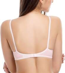 Women's Sexy 1/2 Cup Lace Bra Balconette Mesh Underwired Demi Shelf Bra Unlined See Through Bralettehalloween - Màu Hồng baby - Xem 6