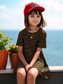 1 Pieza Gorra negra sólida con patrón de 26 letras para niños, sombrero de sol deportivo de moda, adecuado para niñas volver al colegio y uso diario - Rojo - Ver 3
