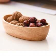 1件装桌面迷你木质珠宝收纳盒入口钥匙杂物收纳托盘实木小盘子女士收纳整理器旅行必需品返校宿舍收纳秋季装饰