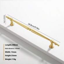 1pc French Luxurious Small Cabinet Door Handle, Gold Color Drawer Pulls, Retro Wardrobe Cupboard Door Handles