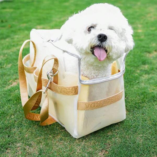 Mochila transportadora de gato de malla transpirable de verano, bolso bandolera para mascotas antiarañazos para uso en exteriores, diseño portátil y sostenedor
