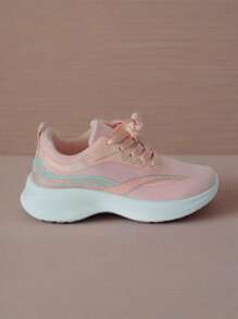 1 Pair Women's Summer Breathable Mesh Sneakers, Lightweight Shock Absorbing Running Shoes, Versatile Casual Chunky Sneakers, Non-Slip , Student Style