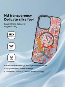 Funda de teléfono de diseño reciente, carga inalámbrica magnética de 360°, marco de silicona suave, placa acrílica transparente, patrones de pintura exquisitos. Esta funda de teléfono es de alta definición, alta transparencia, no se amarillea, a prueba de caídas y golpes, adecuada para 11, 12, 13, 14, 15, 16, 16 PROMAX, 15 PROMAX, 14 PROMAX, 14/15 plus, 12 PRO, 13 PRO, 14 PRO, 15 PRO, 16 PRO, 16 plus