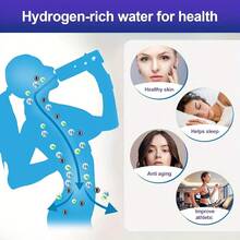 2025 New Hydrogen Water Bottle, Hydrogen Water Bottle Generator, 3-Min Rapid Electrolysis, PEM Technology Water Ionizer, 15.22oz Portable Hydrogen Water Generator For Office, Daily Drinking, Travel Exercise Home, And Gifts (Silver Lid) - Black Lid - 查看 8