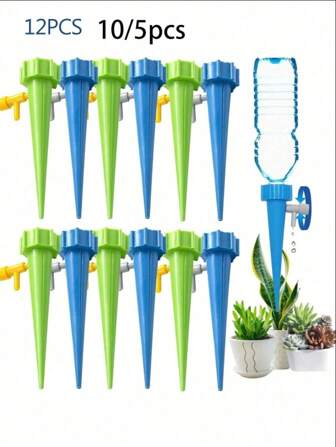 12pcs Self Watering Spikes: Automate Your Plant Watering With Adjustable Slow Release Control Valve Switch!Automatic Drippers For Vacation - Adjustable Control Valve - Ideal For House, Garden, And Office Plants