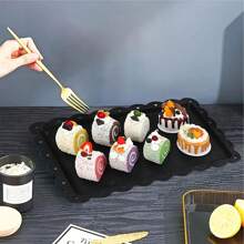 1/2pcs Food Display Tray, Household Fruit & Food Display Platter, European Style Rectangular Cake Plate, Paper Cup Cake Snack Tray For Birthday Party Wedding Dried Fruit Tray, Party Display Platter, Home & Kitchen Supplies