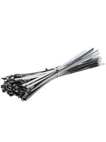 100pcs Stainless Steel Self-Locking Cable Ties, Rust-Proof, Corrosion-Resistant, High Temperature Resistant, Industrial Metal Zip Ties