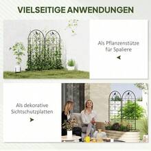 Rankgitter Metall 2er Set zum Stecken rostfrei Rankhilfe mit Vogeldesign für Kletterpflanzen 50x120 cm Spalier für Zimmerpflanzen Pflanzenspalier für Tomaten Blumen Kletterpflanzen Schwarz