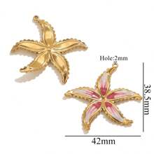 1/3 Stücke 304 Edelstahl modischer und einfacher Emaille Tropföl Seestern Muschel Anhänger DIY Halskette Ohrringe Schmuckzubehör für den täglichen Gebrauch und als Geschenk