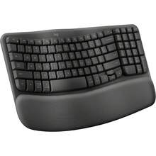 The  Wave Keys Wireless Ergonomic Keyboard With Cushioned Palm Rest In Graphite Is A Keyboard Designed For Comfort And Convenience. - Black - View 5