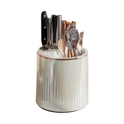  Techigher Kitchen Utensil Holder,360° Rotating Knife Holder,Universal Knife Block Without Knives,Space Saving Large Capacity Knife Organizer,Chopstick Cage,1PCS