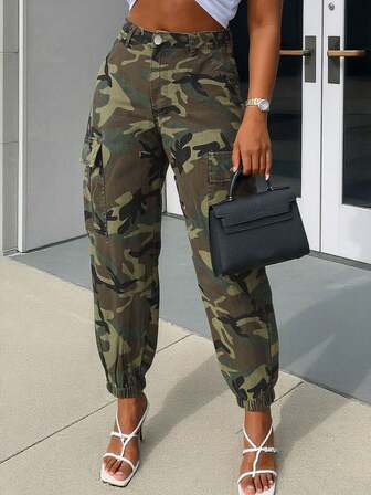 Fall Women Clothes American Retro High Street Camouflage Pants Men's And Women's Straight Casual Workwear Leg Pants