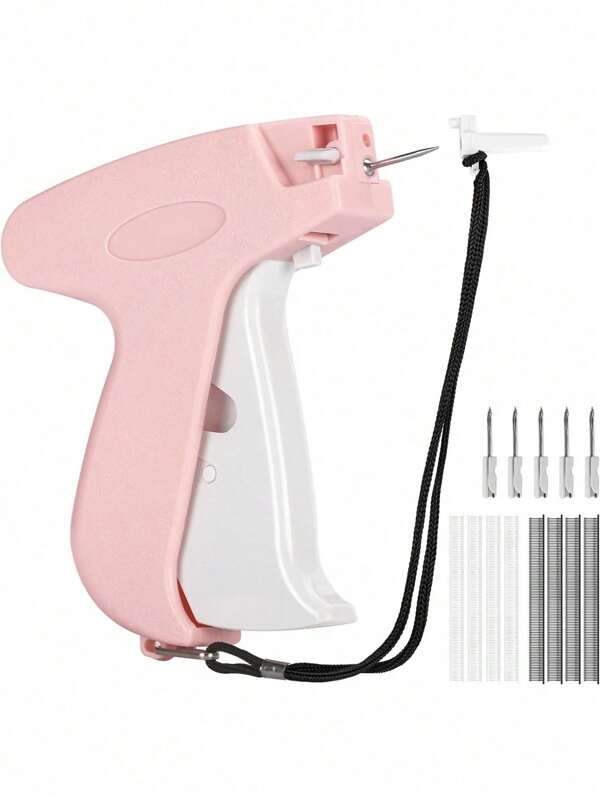 Industrial-Grade Stitch Gun Kit - Heavy Duty Clothing Repair Tool For Quilting & Hemming With 5 Reinforced Needles + 1000 Micro Stitching Parts (500Black/500White) - Tailor's Quick Fix For Garments & Fabrics