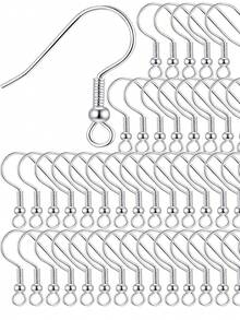 50pcs/Pack 20x20mm DIY Earring Findings Hook Earring Clasp Hook Components DIY Jewelry Making Accessories