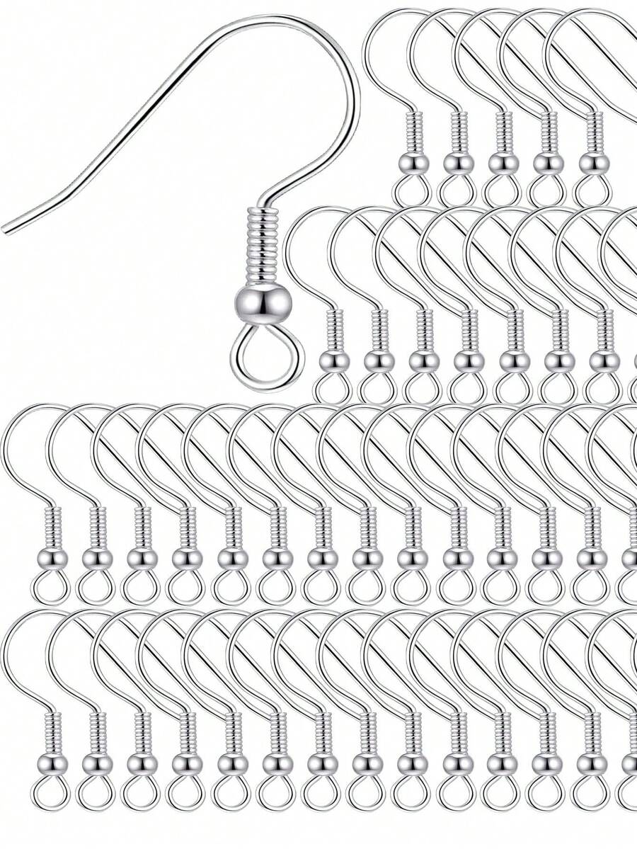 50pcs/Pack 20x20mm DIY Earring Findings Hook Earring Clasp Hook Components DIY Jewelry Making Accessories