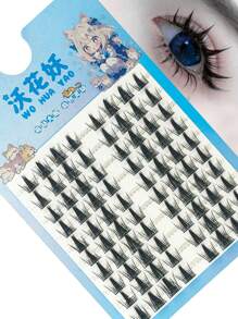 60 piezas de grupos de pestañas postizas, grupos de extensiones de pestañas DIY, pestañas postizas que se ven simples y naturales, rizado C/D, mechones de pestañas espesas y esponjosas de 8-12mm