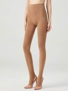 1 Pair Women 120D Sexy Black Tights, Sheer Stockings,Brown Fashionable And Simple Pantyhose Leggings