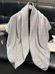1pc Women Simple Geometric Print Shiny Scarf, Elegant Shawl/Hijab/Head Wrap For All Season Sun Protection