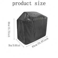 Oversized Heavy-Duty Grill Cover Suitable For Large Gas Grill, Flame Broiler And Commercial Style Barbecue, With Adjustable Buckle, Elastic Hem, Suitable For Outdoor Grilling All Year Round - Black - View 8