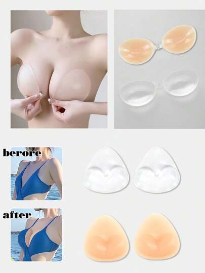 1/4-delige siliconen bh-set, lingerie-accessoires van hoge kwaliteit