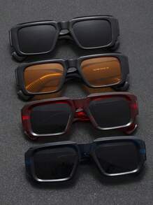 1/2/2/4 Pairs Men Square Rivet Minimalist Fashion Fashion Glasses, Suitable For Daily Driving, Stage Performance, Party, Travel