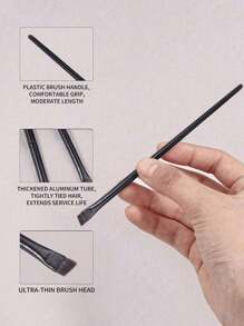 Set di 3 pennelli trucco con forma unica a lama per sopracciglia, eyeliner liquido e pennello per sopracciglia obliquo, adatto per principianti