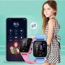 Orologio smart GPS per bambini da 3 a 15 anni, con tracciamento in tempo reale, impermeabile, con funzione di chiamata, SOS, fotocamera, recinzione geografica, pedometro, anti-smarrimento e localizzatore, capacità batteria 400mAh