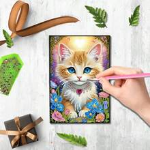 1 Set A5 Notebook With 5D Diamond Painting Peacock Theme, DIY Diamond Painting Notebook Craft Kit, Suitable For Handmade Creative Gift