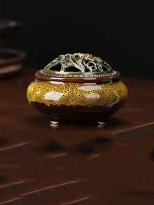 1pc Ceramic Incense Burner, Home Decor, Suitable For Stick/Cone/Disc Incense, Round Disc Incense Burner, Sage Incense Burner, Home Use Incense, Ceramic Incense Holder, Indoor & Outdoor, Hotel, Kitchen, Bathroom, Living Room - Multicolor - View 8