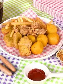 200/100张防油纸内衬三明治包装纸、熟食蜡纸、厨房烘焙纸、蛋糕盒内衬吸油纸，用作包裹面包、三明治、汉堡的食品篮内衬，以及野餐、聚会、烧烤的食品篮内衬 - 彩色 - 查看 7