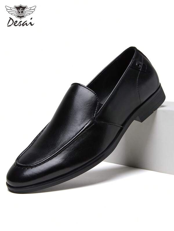 DESAI Mocassins décontractés à enfiler pour hommes Desai, mocassins à bout pointu, chaussures habillées de style britannique polyvalentes et élégantes