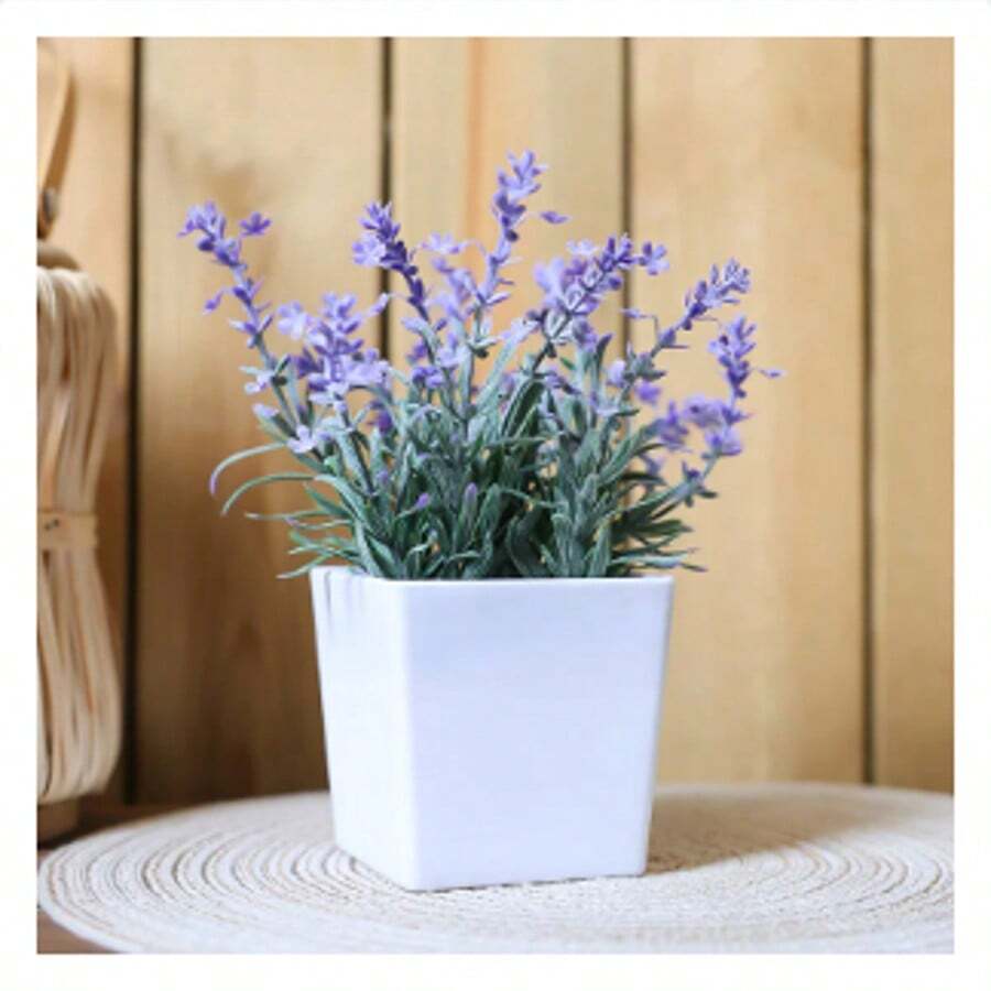 1 pezzo - Simulazione vaso di lavanda, decorazione domestica, decorazione desktop per ufficio, realistico, plastica, regali di inaugurazione della casa, pianta artificiale