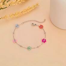 1pc Fashionable Retro Colorful Beaded Floral Bracelet For Teen Girls - Multicolor - View 12