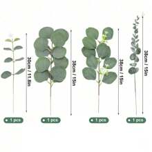 30/60Pcs 4 Kinds Artificial Mixed Green Eucalyptus Leaves Stems Artificial Silver Dollar Eucalyptus Leaves Faux Greenery Spray Fake Plants For Wedding Bouquet Centerpieces Flowers Arrangement Decor