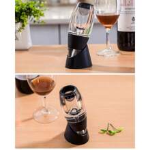 Carafe à vin rouge et décanteur, noir, avec support, pour vin rouge