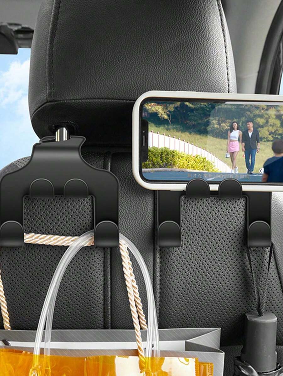 3/5pcs Universal Auto Seat Headrest Hook Storage Hanger Car Vehicle Back Seat Organizer Holder Car Mobile Phone Holder Car Interior Accessories. For Women Storage Organizer Travel Essentials Back To School Dormitory Storage Fall Decor