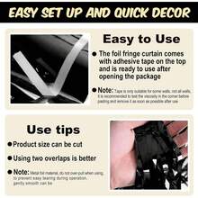 Black Tassel Curtains, Party Ribbons, 3.3 X 8.3 Feet, Aluminum Foil Tassel Background Curtains, Suitable For Birthday Weddings, Brides, Halloween Decorations, Metal Ribbons, Black Party Decorations, Door Ribbons - Black - View 9