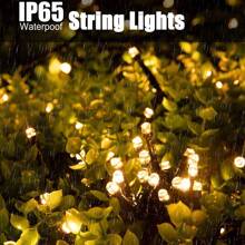 1 pieza 20/50/100/200 Luces LED solares para exteriores, luces de Navidad solares de cable verde, 8 modos de hadas destellantes, adecuadas para iluminación de escenario, árbol de Navidad, decoración de jardín, boda, camping al aire libre, decoraciones de Halloween para exteriores para jardín, patio, fiesta, Navidad, patio (Morado/Blanco cálido/Blanco/Multicolor)