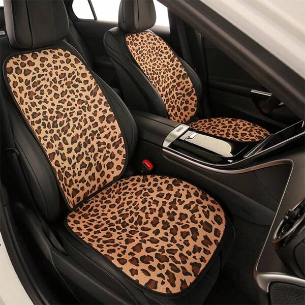 1pc Summer Honeycomb Car Seat Cushion - Leopard Print Breathable Non-Slip Car Seat Mat, Ice Silk Comfortable Car Seat Cover For Summer