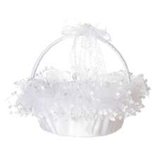 Cesta de flores para niña de las flores para la boda estilo occidental, cesta portátil para lanzar flores