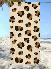 1 件超柔软豹纹超细纤维沙滩巾，适合家居装饰、海滩、泳池、露营和旅行，极其舒适