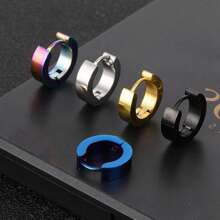 10 Pair Of Fashionable Hip-Hop Style Stainless Steel Earrings, Suitable For Both Men And Women To Choose From Multiple Colors, Suitable For Daily Or Party Use, And Can Be Given As A Gift To Friends