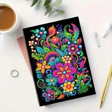 1 Set A5 Notebook With 5D Diamond Painting Peacock Theme, DIY Diamond Painting Notebook Craft Kit, Suitable For Handmade Creative Gift