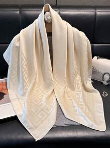 1pc Women Simple Geometric Print Shiny Scarf, Elegant Shawl/Hijab/Head Wrap For All Season Sun Protection
