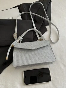 女士闪亮时尚方形手提包，适合派对和聚会