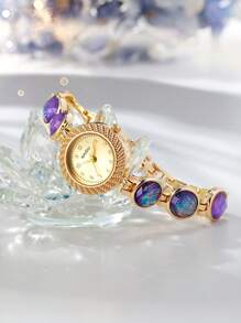 1 peça de relógio de pulso feminino vintage de luxo, estilo minimalista e elegante, adequado para uso diário