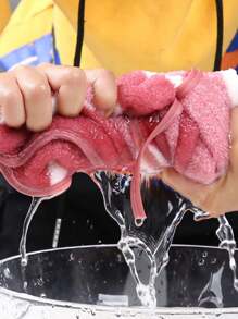 1pc Coral Fleece Thick Hand Towel, Absorbent Quick Dry Dish Cloth, Suitable For Bathroom, Kitchen, Living Room Decor