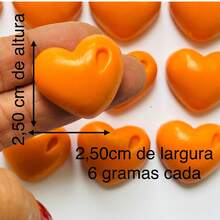 kit 50 unidades de mini sabonete coração - Laranja - Visão 4