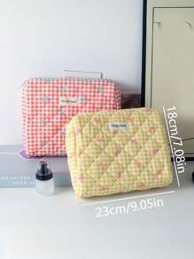 1 Stück Schüler Federmäppchen im Schleifen Stil, große Kapazität tragbare Aufbewahrungstasche, frisch, einfach und süßer Kosmetiktaschenstil, zum Aufbewahren von Kosmetika, für Ferien, Strand, Badezimmer, Schlafzimmer, große Kapazität